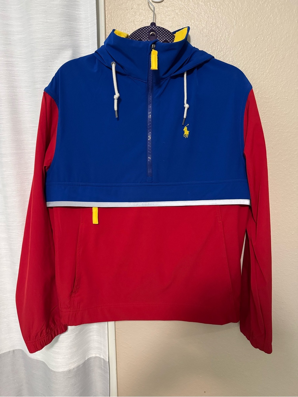 Ralph Lauren Blue, Red & Yellow Colorblock Half-Zip Pullover